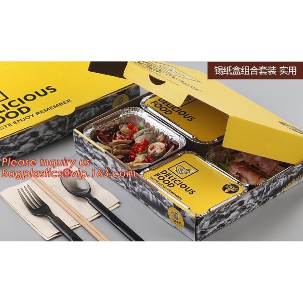 Aluminium foil food container 32x26x6.5cm 1/2 steamtable deep pan rec32267f with