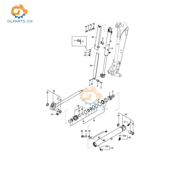 ViO27-5B Hydraulic Bucket Cylinder for YANMAR Excavator Cylinder Repair