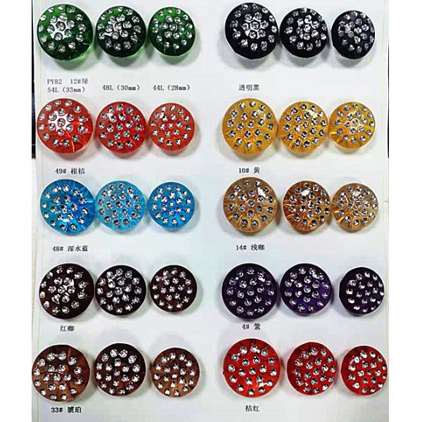 Wholesale 16l-80L color crystal acrylic Upholstery Buttons For Clothing