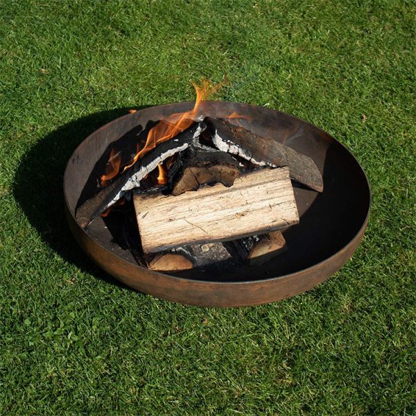 Outdoor Corten Steel Fire Pit Round Rustic Look Outdoor Personal Large Garden Or Courtyard Furniture Firpit
