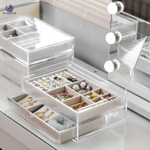 Rectangular Shape Stackable Acrylic Box Storage For Jewelry Customizable