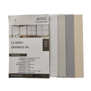 Roof Blinding 0.4mm Solar Screen Roller Blind Fabrics 5% Openness