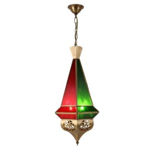 Cheap Lamp Luminous Flux lm 80 Handmade Copper Chandelier for Arab Muslim Vintage Style Stained Glass Interior Lighting Fixtures for sale