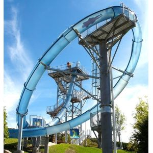 Transparent Fiberglass Slide for Resort Large Water Tube for Water Park Loop