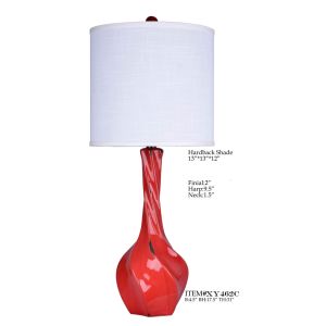 Modern Chrome Ceramic Vase Lamp D13*31" With Cream Drum Shade