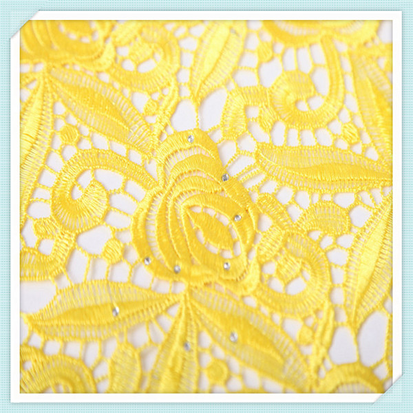 China factory price high quality embroideries guipure lace fabric for nigerian wedding