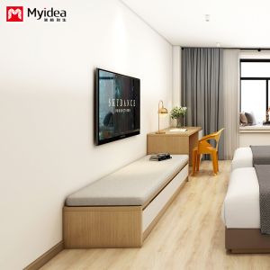 Single Occupancy Wooden Cabinet Table with Side Drawers and Office Desk Panel