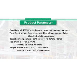 Rieker 2056Y 60° Precision Inclinometer Glass Tube 100% Polycarbonate Case