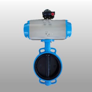 Industrial Pneumatic Wafer Type Butterfly Valve With Double Action Pneumatic