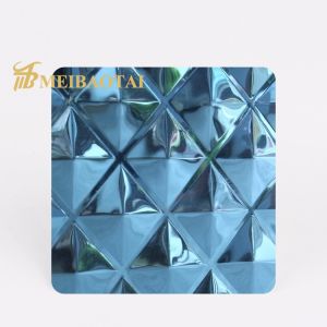 China Blue Pvd Coated Embossed Stainless Steel Sheet With 7C PVC Film on sale