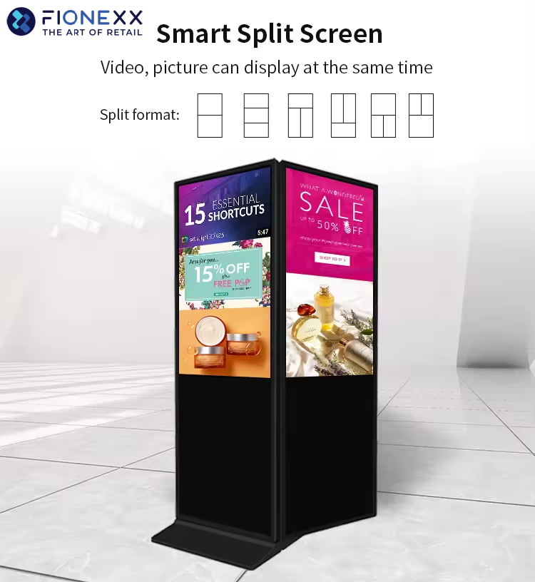 1920*1080 Resolution LCD Advertising Display Digital Signage Smart Kiosk