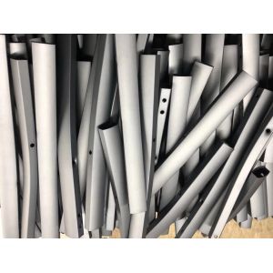 Grey Anodized Sandblasted CNC Milling Components 6063 Aluminum Tube With Holes