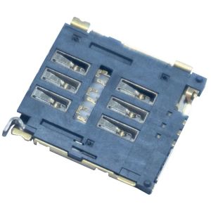 6pin Sim Card Adapter With Detect , 1.5H Micro Sim Card Connector With Tray