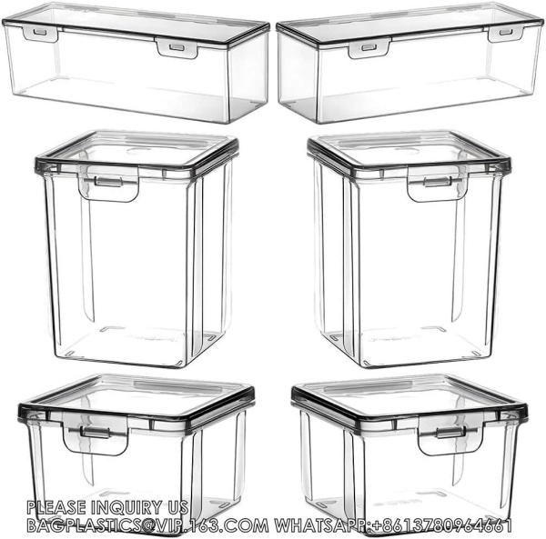 Quality Plastic Storage Box Clear Stackable Storage Containers With Hinged Lids Small Empty Organizer Bins For Food Snacks wholesale
