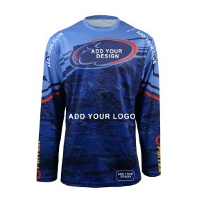 Quick Dry Performance Polyester Fabrics Custom Long Sleeve Sublimation Fishing