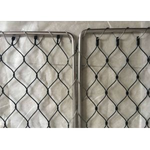 Stainless Steel Wire Rope Mesh Black Oxide Vertical / Horizontal 30x30 Eye Size