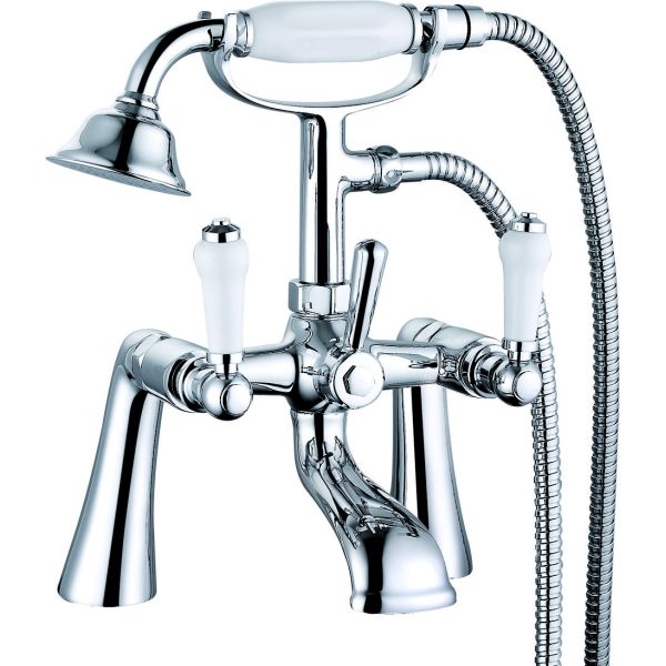 Quality Modern Chrome Finish Bath Mixer Taps Double Handle T8351 wholesale