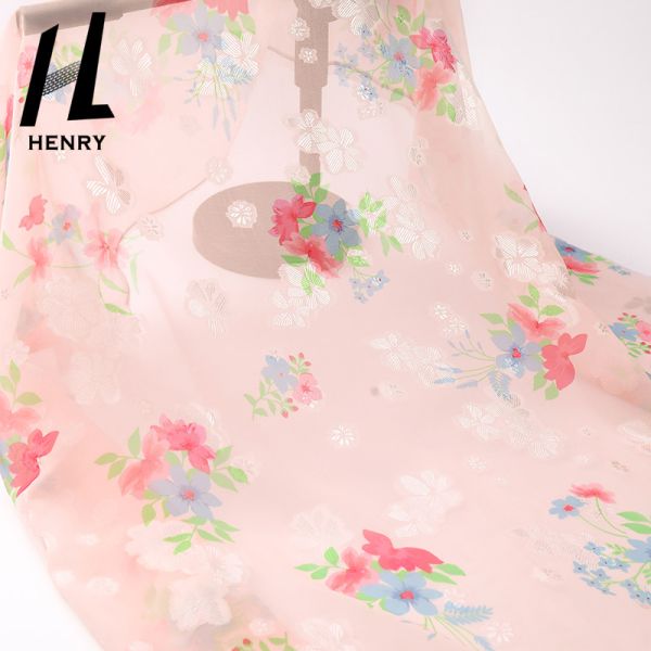 Soft Tulle Print Pattern 100% Polyester Mesh Fabric For Women'S Dress