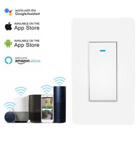 Cheap US Standard Push Button Wifi Wall Smart Light Switch 1/2/3 Gang App Remote Voice Control Intelligent Wireless For Google for sale