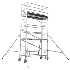 Adjustable Height Aluminum Scaffold Platform Ladder 200kg/㎡ Safe Load