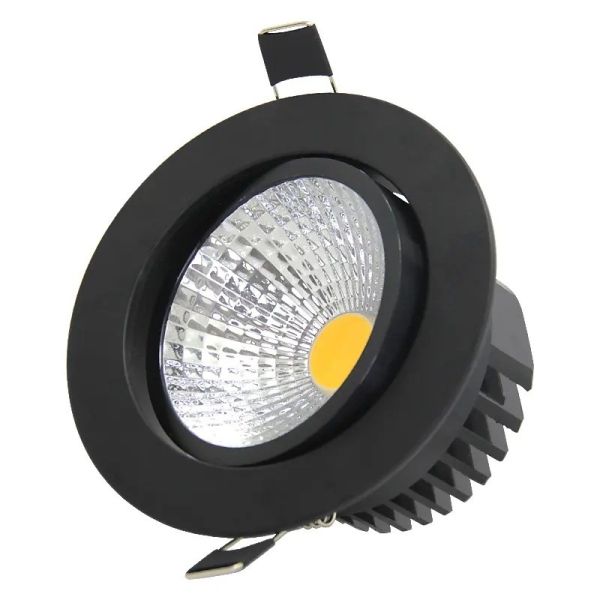 Quality 15w 3w LED Ceiling Spotlights Black COB Recessed Ceiling Light wholesale