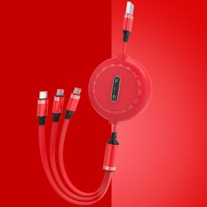 Retractable USB 2.0 Charging Cable For Android Iphone Type C Mobile Phone