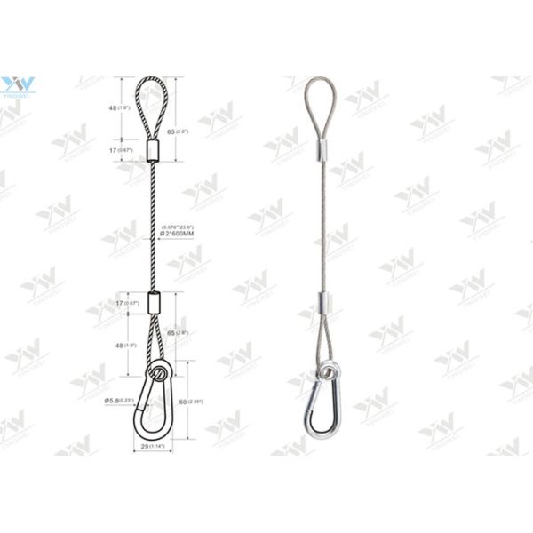 China Hook End Wire Rope Sling Ø 2.0 MM Steel Safe Rope With Loop End , Snap Hook on sale China Hook End Wire Rope Sling Ø 2.0 MM Steel Safe Rope With Loop End , Snap Hook on sale