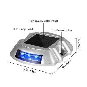 Tempered Aluminum Solar Road Studs Embedded Cat Eye Marker Blinker Road LED Stud