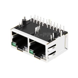 LPJG29837AINL 10/100/1000 Base-T Tab Up Yellow&Green/Green LED 1x2 Port RJ45