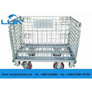 China Foldable Rust - Protection Wire Mesh Cages / Wire Mesh Container With Wheels on sale China Foldable Rust - Protection Wire Mesh Cages / Wire Mesh Container With Wheels on sale