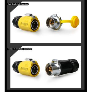 CNLINKO LP20 Gold Plate Contacts Male IP68 3 Pin Connectors Cable Pane Mount Xlr