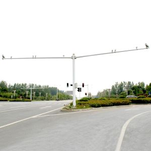 Cheap Y Shape Dual Arms Galvanised Steel Pole Camera Cantilever 6x10m Traffic Signal Light Support for sale