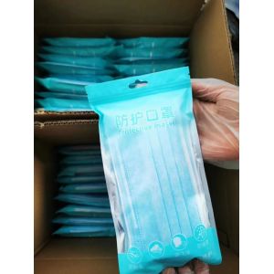 Liquid Proof Disposable Earloop Face Mask 3 Layer Fiber Fabric Construction