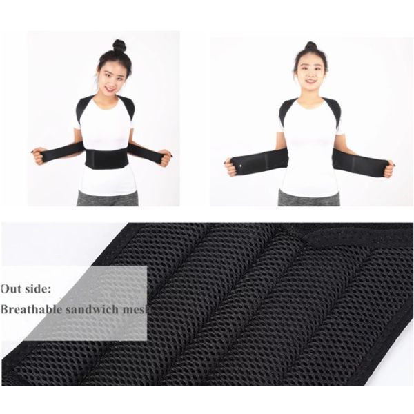 Unisex Adjustable Upper Back Brace Posture Corrector For Release Back Pain