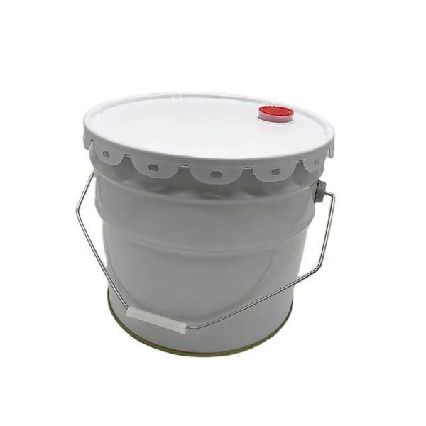 Customizable Cylindrical Iron Metal Paint Bucket And Lid For Chemical Liquid