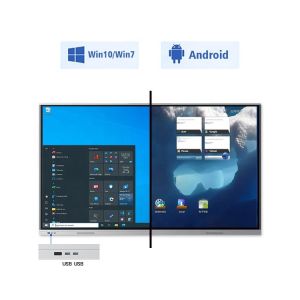 75 Inch All In One PC Smart Interactive Whiteboard 4k Touch Screen Panel For