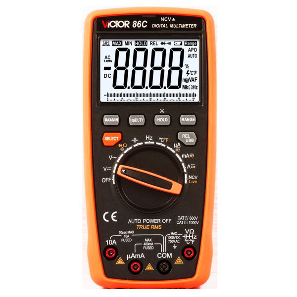 VICTOR 86C 3999 Counts Auto Ranging Digital Multimeter With Usb Output LCD