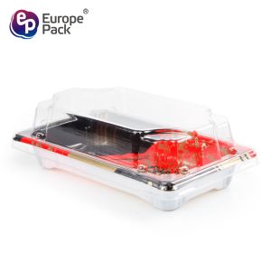 Eco-friendly disposable plastic square sushi tary for salmon