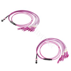 3.0mm OM4 LSZH MPO Breakout Cable MPO To LC Fiber Patch Cable