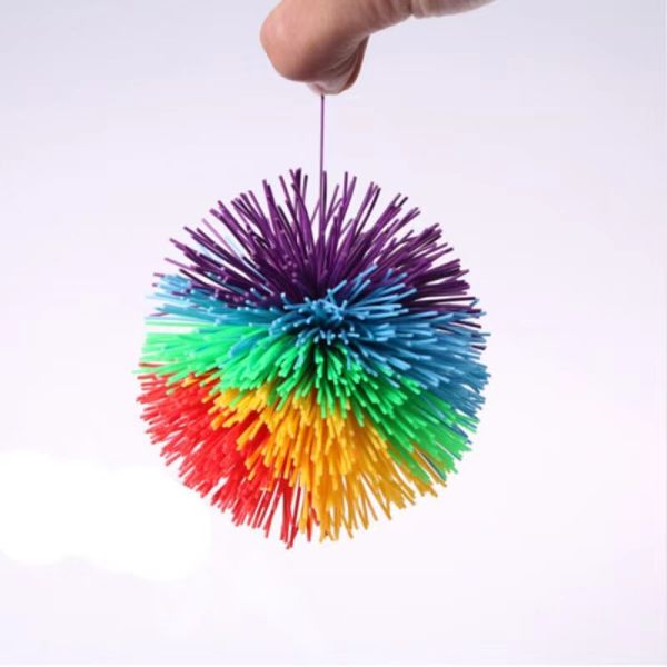 Colorful Monkey Stress Ball Silicone Fluffy Ball Stringy Silicone Koosh Ball