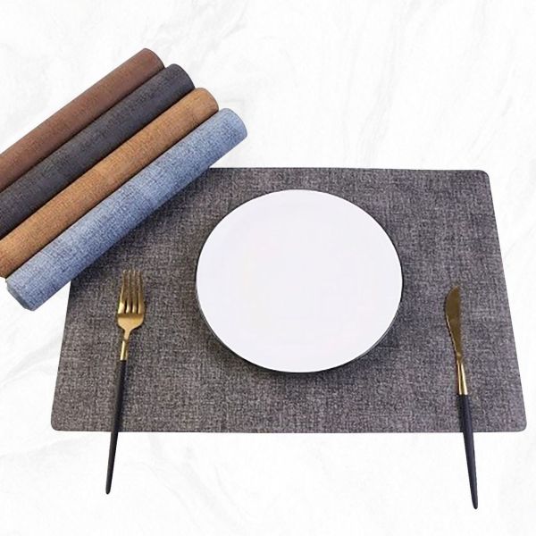 Quality Heat Resistant Metric System Kitchen Room Space PVC Table Dinner Mat with Gold Design wholesale