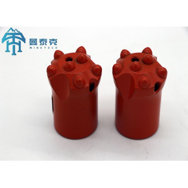 Quality Red 40mm Tapered Button Bit with 7° 11° 12° Taper and Customized Buttons for Hard Rock Mining wholesale