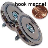 Super stong suction Magnetic Hook with Rotating and Swing Hook, 1.47" Diameter,