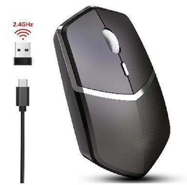 Cheap 2.4G Wireless Rechargeable Mouse with 500mAh Battery, Win7/8/10/XP/Vista/iOS Compatible in Black/Grey for sale