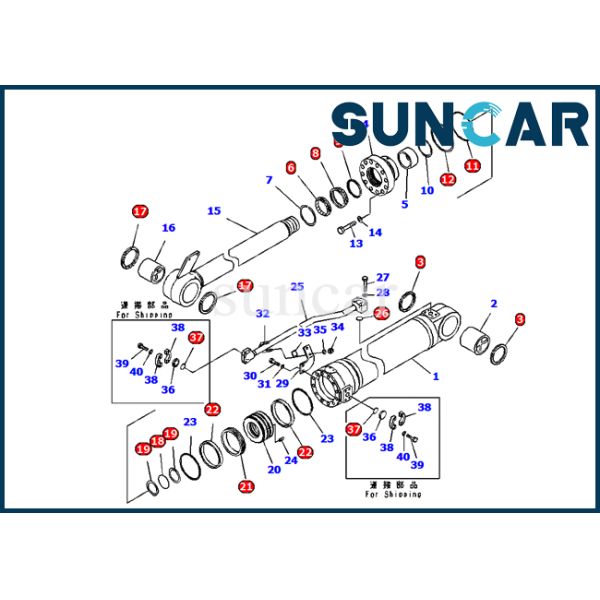 707-99-68430 7079968430 Dump Cylinder Service Kit Komatsu Wheel Loader WA500-6 Seal Kit