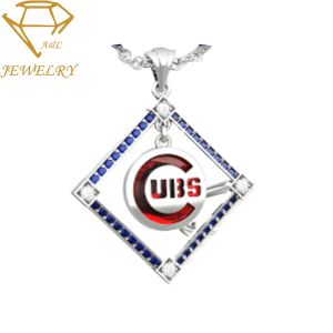 Engraved 18k Softball Custom Necklace Pendant