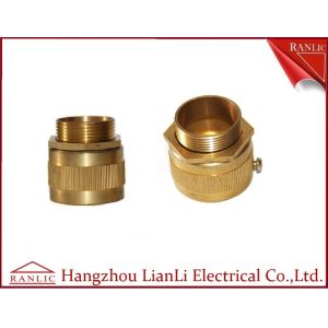 Cheap 20mm 25mm Brass Flexible Conduit Adaptor With Screw Nickle Plated , ISO9001 listed for sale