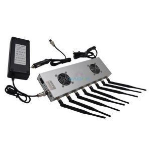 8 Antennas 16w High Power Mobile Phone Jammer 2 Cooling Fans For Churches