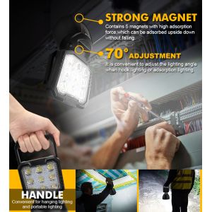 Portable Magnetic Work Light with 4-Mode Light 7.4V 14400mAh Li-ion Battery and