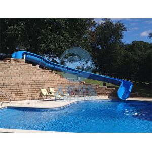 Kids Fiberglass Hill Curve Water Slide Customized 1.2m - 2m Height 0.8m Width